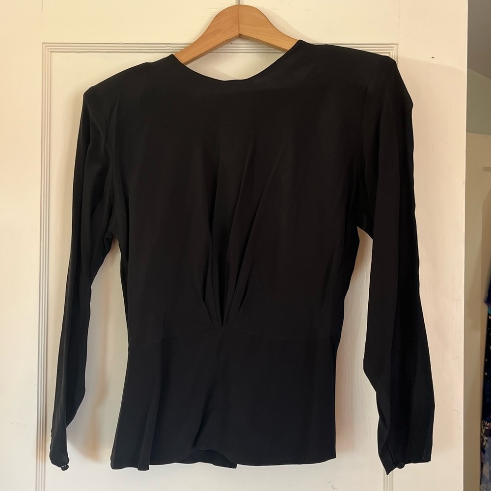 Tess Paris-Milano Black Silk Blouse